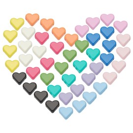 PH PandaHall 48pcs Valentine's Day Heart Beads, 12 Colors 6x7mm Love Heart Spacer Beads Small Loose Craft Beads for DIY Friendship Necklace Bracelet Earring Jewelry Making Craft, Hole 1mm