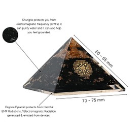 Black Tourmaline Crystal Orgone Pyramid - Natural Healing Crystals and Stones (Sri Yantra - Small)