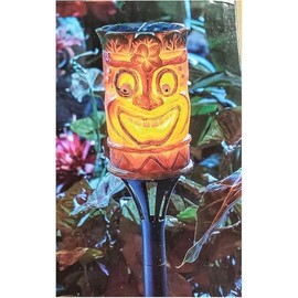 Solar Flickering Tiki Led Torch Relax Real Flame Look - 62 inch, Multicolor