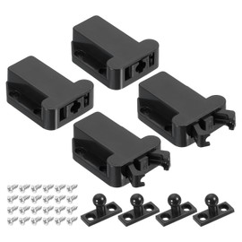 sourcing map 4 Pcs Magnetic Push Latches for Cabinet Door, 2.17x1.69 Inch Push to Open Door Latch Cabinet Hardware, Hidden Door Release Drawer Pull on Closet Touch, Plastic Black 55x43mm