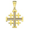 Solid 14k Yellow Gold Religious Crusaders Jerusalem Cross Pendant with