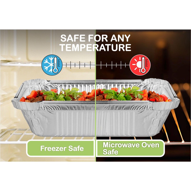 M1SS 100 Pcs X Square Aluminium Foil Trays with Lids