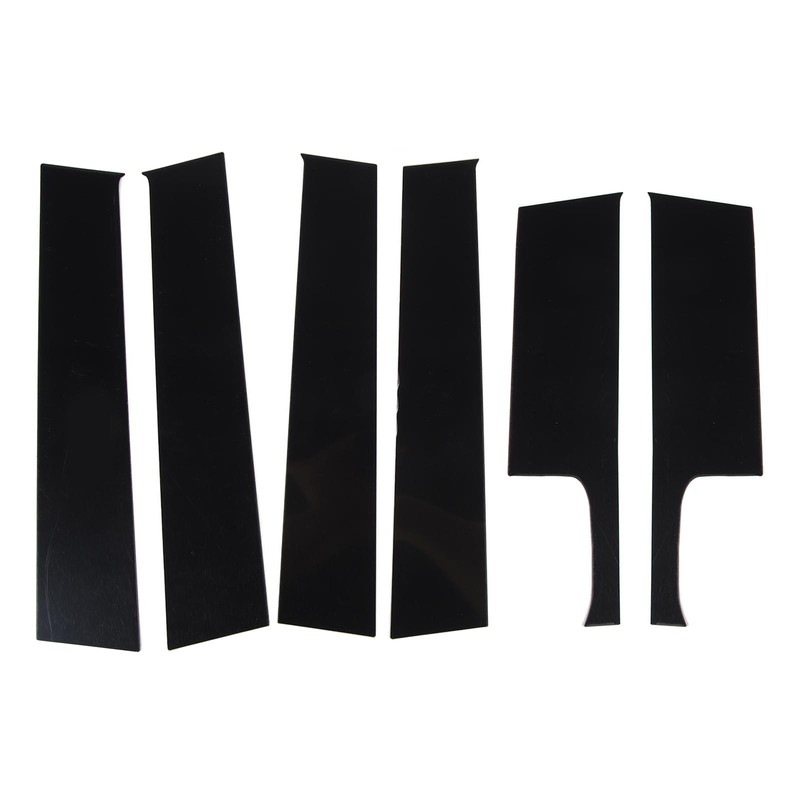 6Pcs B Pillar Posts Trim Glossy Black Firm Paste Exterior