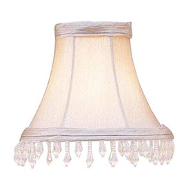 Livex Lighting S144 Bell Clip Chandelier Shade with Clear Beads, 1" x 1" x 1", Pewter