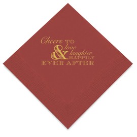 Weddingstar - Servilletas de cóctel de 3 capas doradas, diseño de vino
