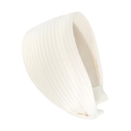 axy Wide Headband Made of Knitted Fabric Beautiful Women's Headband Hair Accessories Hair Band Hairband HR38A (White, Extra Wide)
