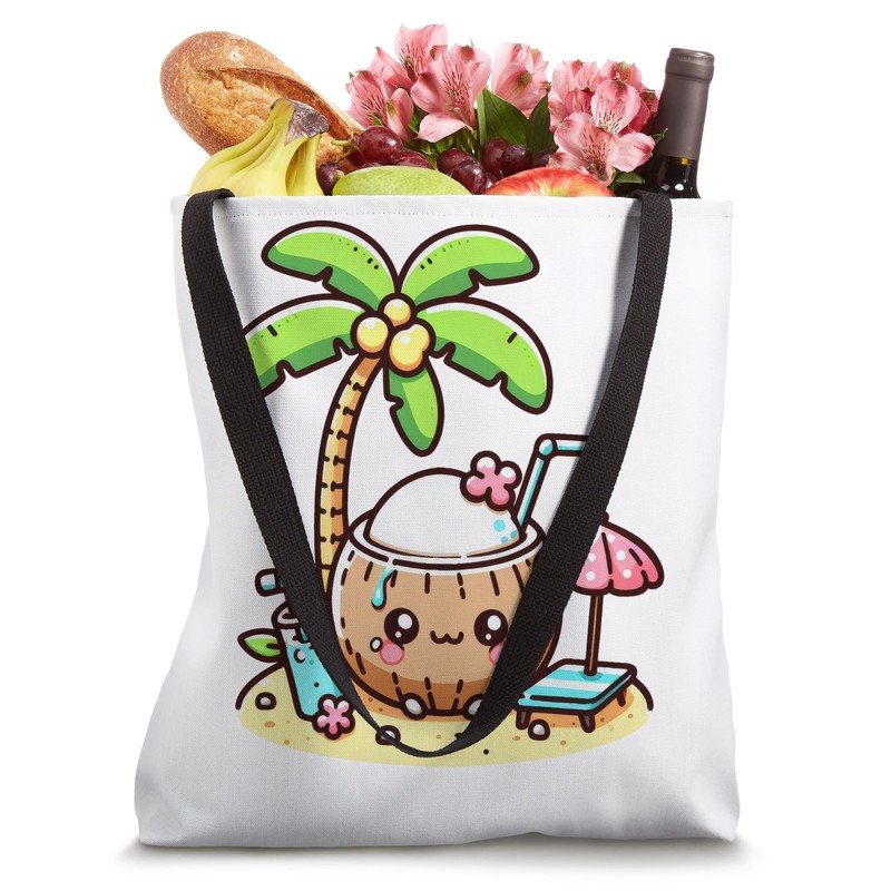 Summer Coconut Clipart Graphic Tote Bag