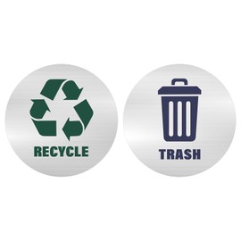 Madrigal - Paquete de 2 pegatinas de reciclaje para contenedores de basura, calcomanías para contenedores de basura, letrero de reciclaje para clasificar, calcomanías autoadhesivas impermeables para