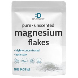 Pure Magnesium Flakes Bath Soaks, 10lbs - Natural Epsom Salt Substitute | High-Absorption Magnesium Chloride Flakes | Hydrates Skin & Promotes Relaxation