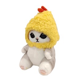 Gato Gatito Michi De Peluche Kawaii con Disfraz Modelos Animales Tamaño A Elegir (Gato Pollito 13 Cm)