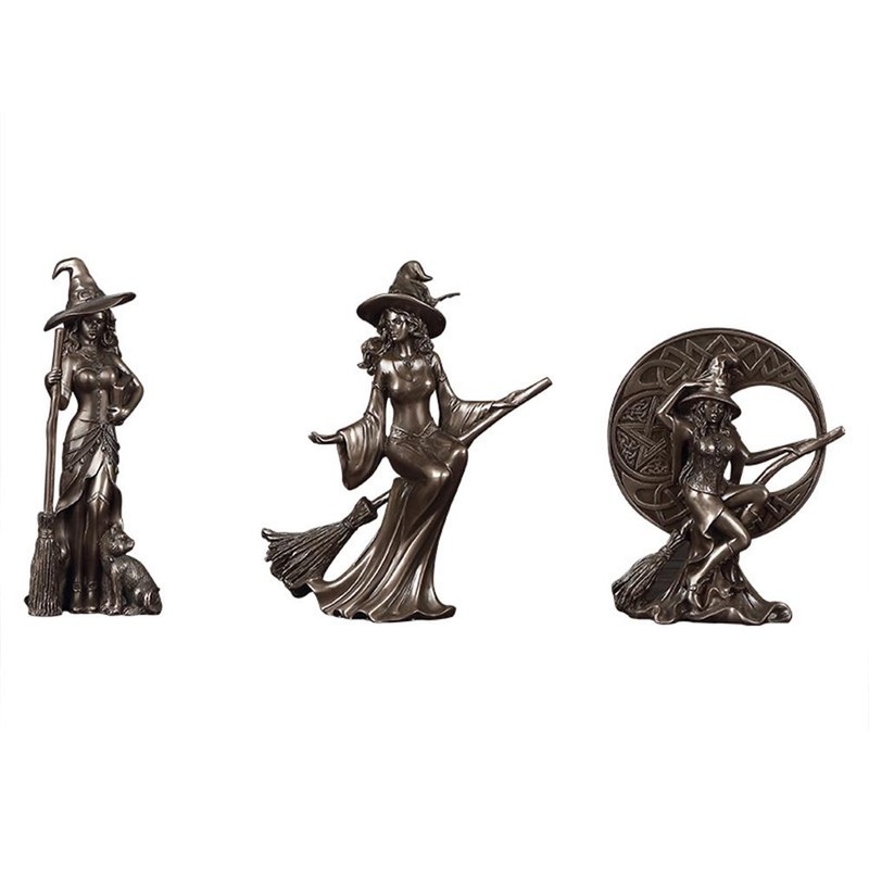 Copper Plated Witch Resin Crafts Home Decor Witch Wizard Resin