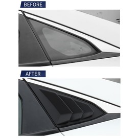 YINGTUU for Honda Civic 10th Gen 2016-2021 Sedan Car Exterior Accessories Stickers Rear Side Window Louvers Air Vent Scoop Shades Cover Blinds Trim Dumb Black