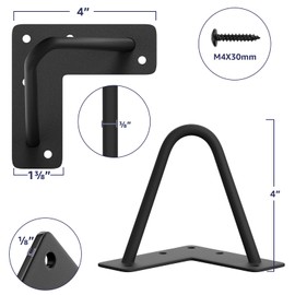 SMARTSTANDARD 4 Inch Heavy Duty Hairpin Furniture Legs, Metal Home DIY Projects for TV Stand, Sofa, Cabinet, etc with Rubber Floor Protectors Black 4PCS