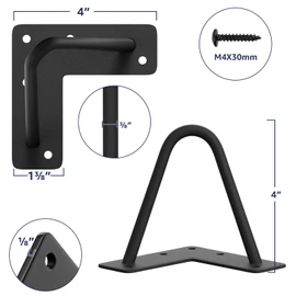 SMARTSTANDARD 4 Inch Heavy Duty Hairpin Furniture Legs, Metal Home DIY Projects for TV Stand, Sofa, Cabinet, etc with Rubber Floor Protectors Black 4PCS