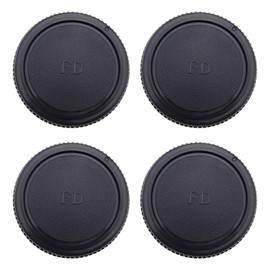 eMagTech 4Pcs Camera Front Body Cap Protected Against Dust and Damage Compatible with Vintage Canon FD A-1 AE-1 AV-1 at-1 Compatible with FD-EOS Black