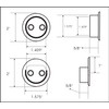 QCAA Heavy Duty Solid Metal Closet Rod Socket Set, 1-3/8'',