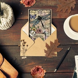 PH PandaHall Vintage Clear Stamps, Dragonfly Silicone Stamp Insects Rubber Stamps Transparent Stamps PVC Plastic Stamps for Card Making Photo Album Decoration and DIY Scrapbooking