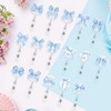 BkeeCten 16Pcs Blue Bow Waterproof ID Cruise Ship Cards Badge