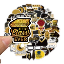 Graduation Stickers Class of 2023 Stickers for Graduation Decorations Graduation Party Decorations, 52PCS Hapiuen Waterproof Vinyl Stickers for Water Bottle, Laptop, Scrapbook, Skateboard, Teacher Stickers (Graduate)
