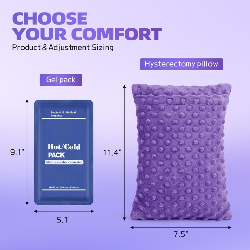 okmaba Hysterectomy Recovery Pillow with Hot/Cold Pack Pocket - Abdominal