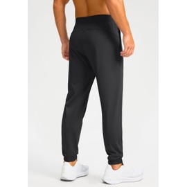 Soothfeel Men's Joggers with Zipper Pockets Golf Joggers Lightweight Sweatpants Athletic Workout Pants for Men Track 30" (Black, XS)