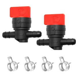 GLADFRESIT 2PCS Inline Fuel Switching Valve Durable Garden Machinery Accessories for Garden Weedeaters Weed Whackers（with Clips）