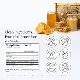 Propolis Liposomal Vitamin C by Beekeeper's Naturals, 1000mg Vitamin C, Propolis & Honey, Supercharged Immune Support & Increased Bioavailibity for Ma