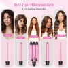 BESTOPE PRO Lockenstab set 5 in 1 Welleneisen - Lockenst√§be 3 F√§sser f√ºr Gro√üe Keine Locken Keramik Lockenwickler mit Verschiedenen Aufs√§tzen mit Handschuh und 2 Clips