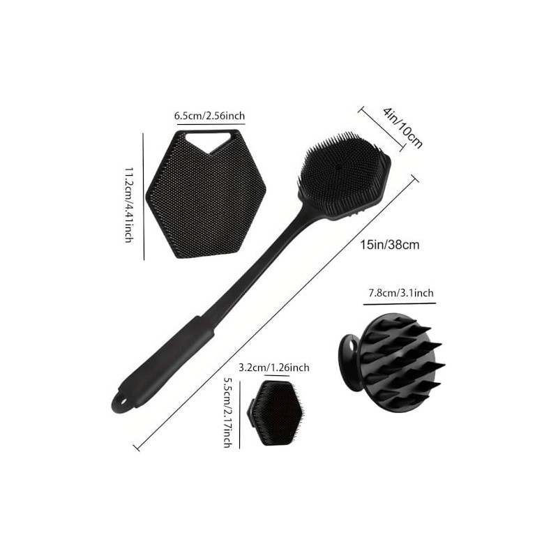 Cepillo de ducha de silicona suave - cepillo para espalda