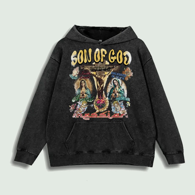 Son of God Religious Graphic Hoodie 100% Cotton US Warehouse