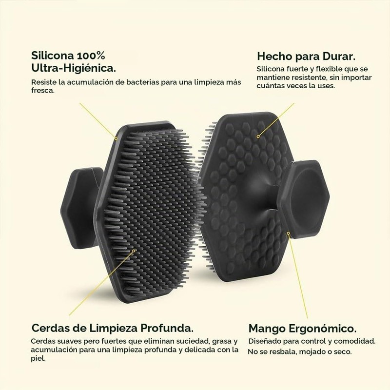 Set de Cepillos de Baño de Silicona 4 en 1
