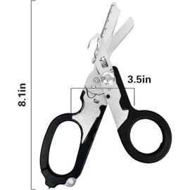 Trauma Shear Foldable,Emergency Response Shears with Strap Cutter and Glass Breaker,Medical Scissors for Outdoor Camping Tools