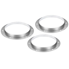 PATIKIL 7" Duct Connector Flange, 3 Pack Metal Straight Pipe Exhaust Flange Duct Mounting Plate for Heating Cooling Ventilation HVAC System