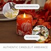 Luminara Embossed Leaves and Pumpkins Moving Flame Pillar Candle 3.25"