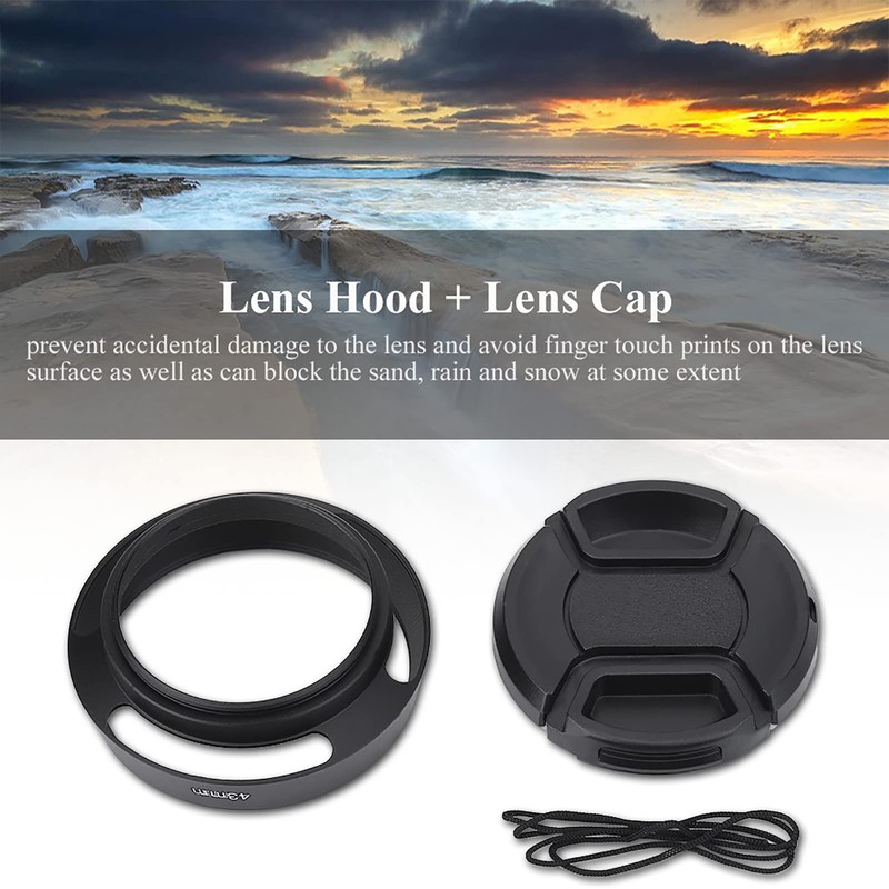 Ttartisans 43mm Black Metal Lens Hood with Plastic Lenses for