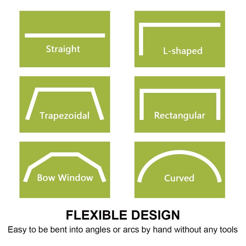 KXLife Flexible Bendable Ceiling Curtain Track (16 ft), Track Curtains