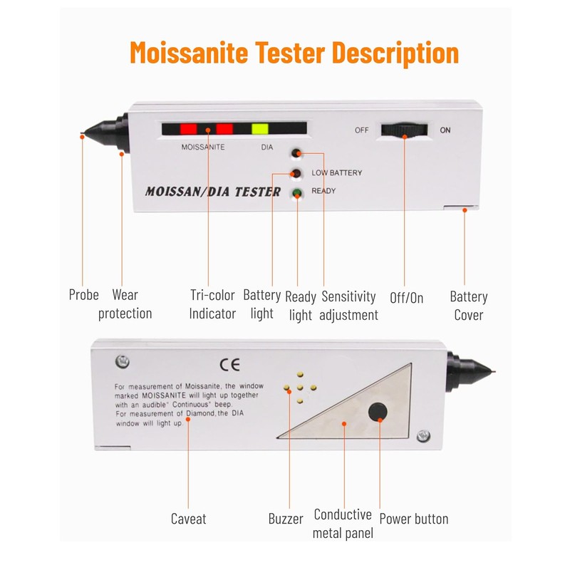 Diamond Tester Pen Precise Diamond Moissanites Detector Pen Jewelry Testing