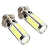 2x 6000K White H6M COB LED Motor Bike/ATV Headlight Fog