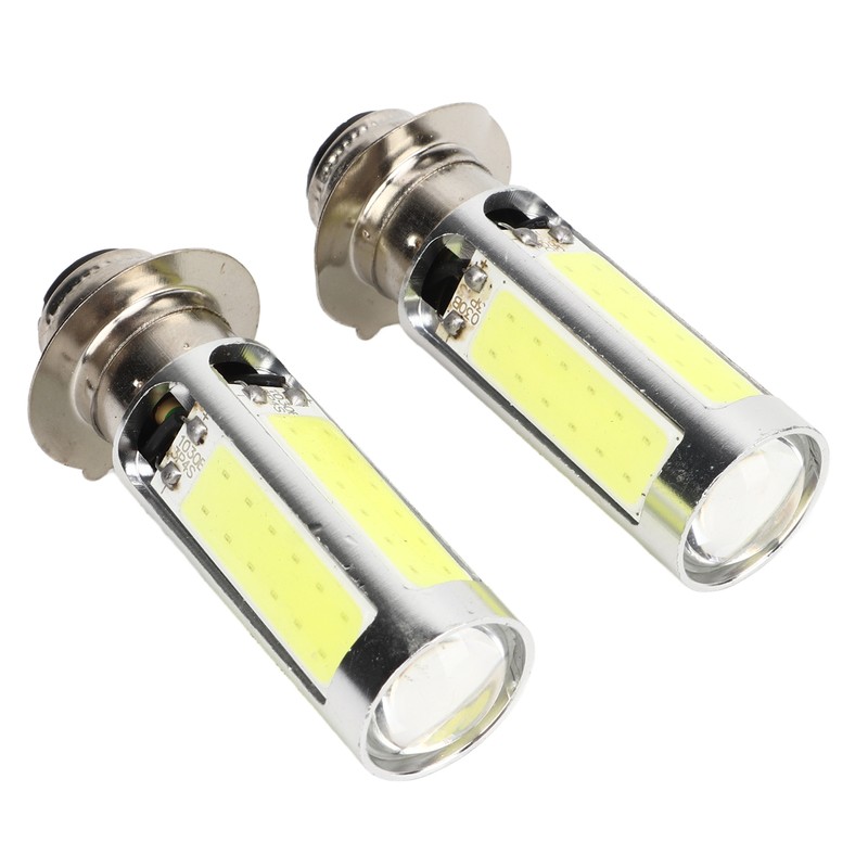 2x 6000K White H6M COB LED Motor Bike/ATV Headlight Fog