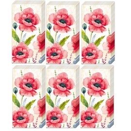 Boston International Bulk 4-Ply Floral Pocket Tissues, Bundle of 6 Packs of 10 Tissues (Mohana)