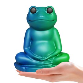 Toydaze Frog Meditation Yoga Decor, Garden Figurine Frog Figurines Decor for Indoor, Outdoor Coastal, Beach Room Sculpture for Home Decor & Office Decorations