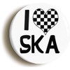 Ozorath I LOVE HEART SKA CHECK BADGE BUTTON PIN (Size