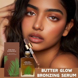 Butter Glow Bronzing Serum, Nourishing Bronzing Drops for Glowing Skin, Bronzer Drops to Achieve Radiant & Sunkissed Skin, Lightweight & Non-Greasy Liquid Bronzer, Glow Drops with Turmeric, 30ml