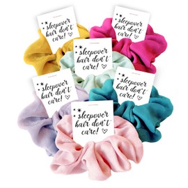 Sleepover Favors, Hair Scrunchies, Slumber Party Birthday Guest Gifts, Pajama Bachelorette Bash, Girls Weekend Thank You - 6 Pack
