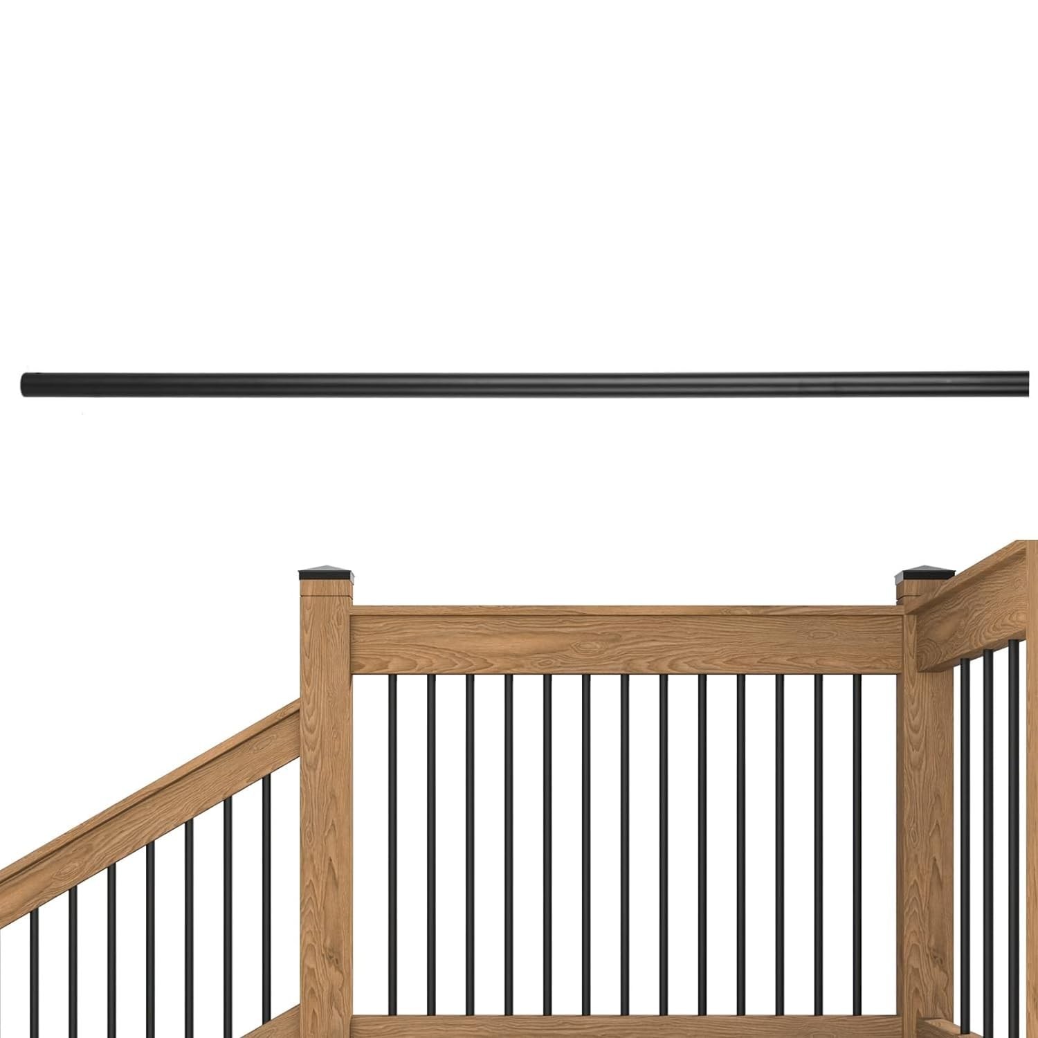 HZIU 20 Pack Iron Stair Balusters Black Metal Deck Balusters 3/4