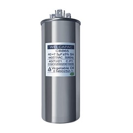 Condensador de CA 35+7.5 uF 35/7.5MFD ±6% 370V/440VAC CBB65 Dual Run Condensador de arranque circular para motor de CA o arranque de ventilador o condensador recto (35+7.5 MFD)