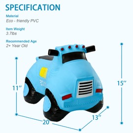 INPANY Bouncy Car Toys for 2 3 4 Year Old, Toddlers Boys Girls Gifts, Kids Ride on Trucks Toys, Outdoor Inflatable Rubber Hopper Bouncer Toys, Indoor Birthday Gifts Educational Play