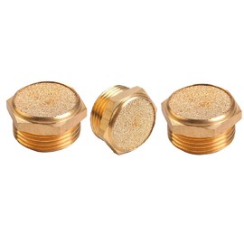 Beduan Sintered Bronze Pneumatic Exhaust Muffler, 1/8" NPT Male Air Silencer Fitting (Pack of 3)