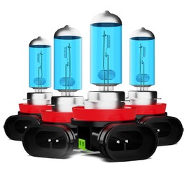 ZPXGIZT Light Bulbs Fit For Nissan Maxima 2016-2018, H11 H11 High Low Beam High Performance Halogen Headlight Bulb Combo, 6000K White Light, Pack of 4