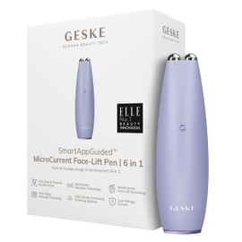 GESKE SmartAppGuided™ MicroCurrent Face-Lift Pen, 6 in 1, Skincare Tool with Microcurrent, Anti-Ageing Device, Face Tightening, Young Skin Without Wrinkles, Device for Face